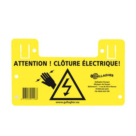 Plaquette Attention Clôture Electrique
