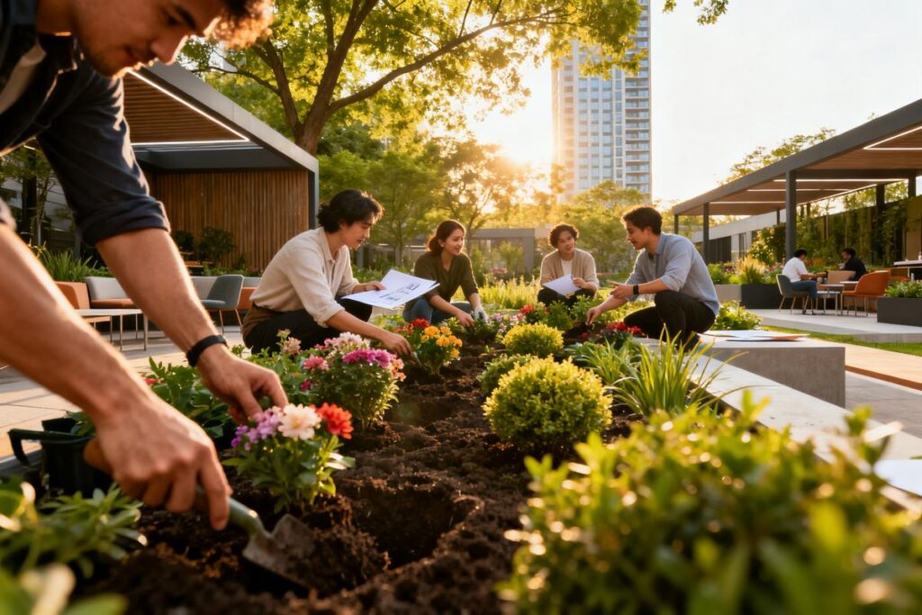 Comment aménager les espaces extérieurs d’une entreprise ou d’une collectivité ?