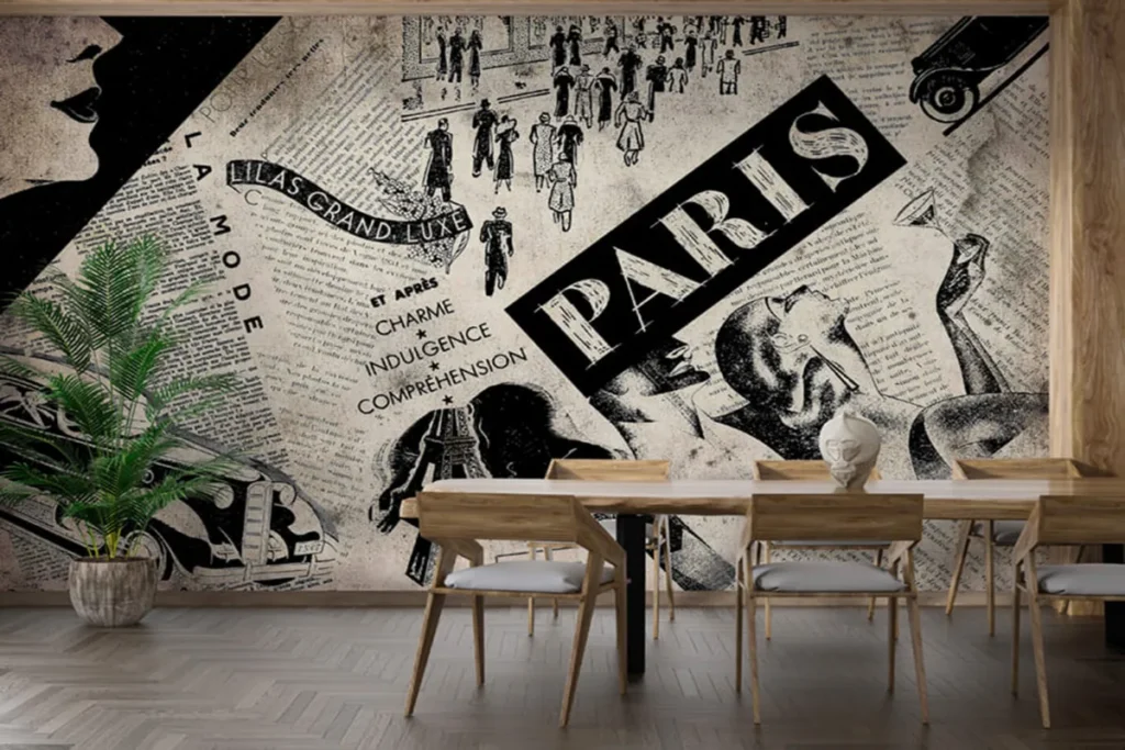 Café ou restaurant étroit: comment créer une impression de profondeur avec un papier peint 3D?