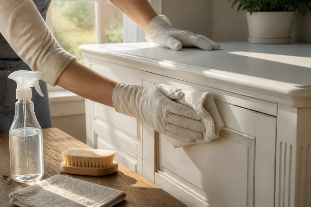 Comment nettoyer un meuble en bois blanc qui a jauni facilement ?