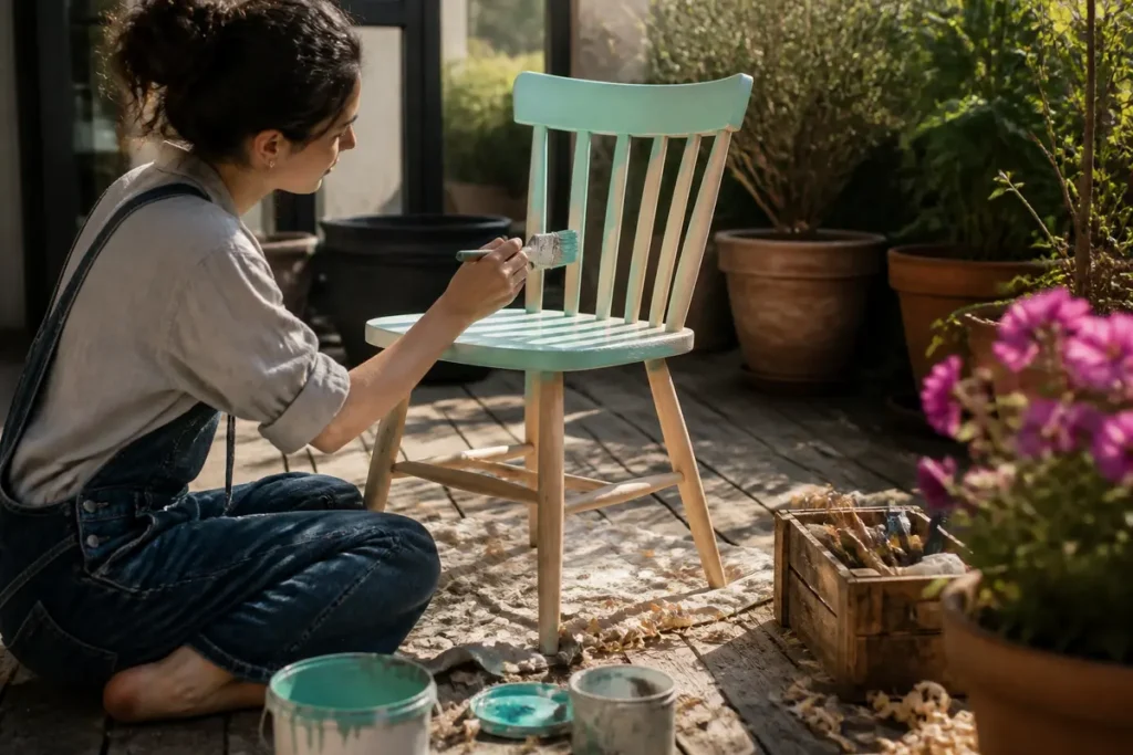 Quelle peinture pour repeindre un meuble en bois sans poncer ?