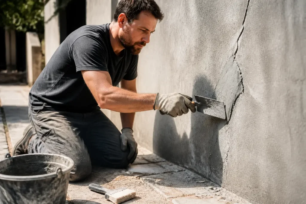 Réparer grosse fissure mur extérieur : guide étape par étape